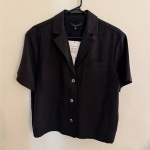 Toccin Sammie Black Boxy Camp Shirt - Size S (NWT)